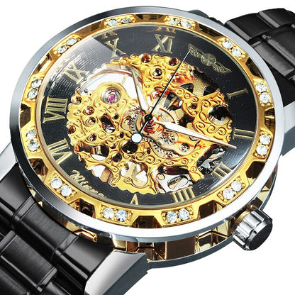 Montre squelette automatique audacieuse pour homme 