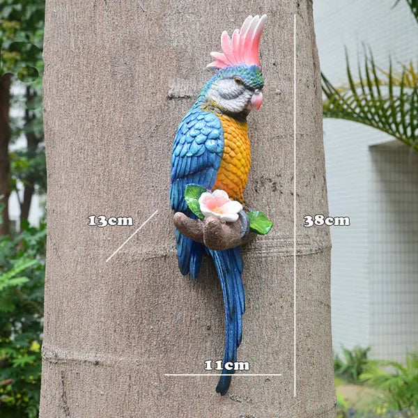 Décoration murale en branches d'oiseaux colorés