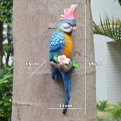 Décoration murale en branches d'oiseaux colorés