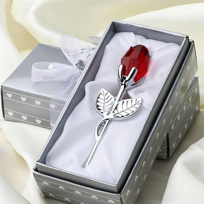 Magnifique rose en cristal dans un coffret cadeau