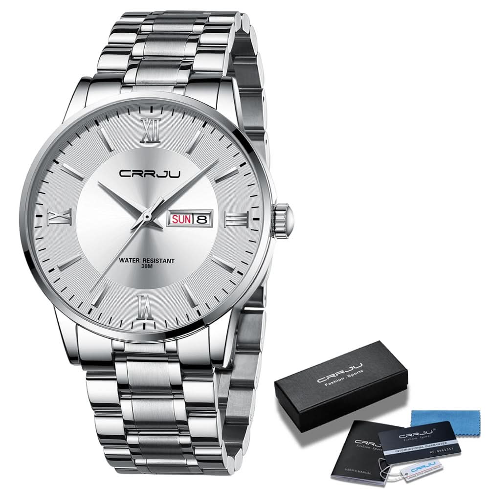 Montre de sport robuste pour homme, étanche, en acier inoxydable