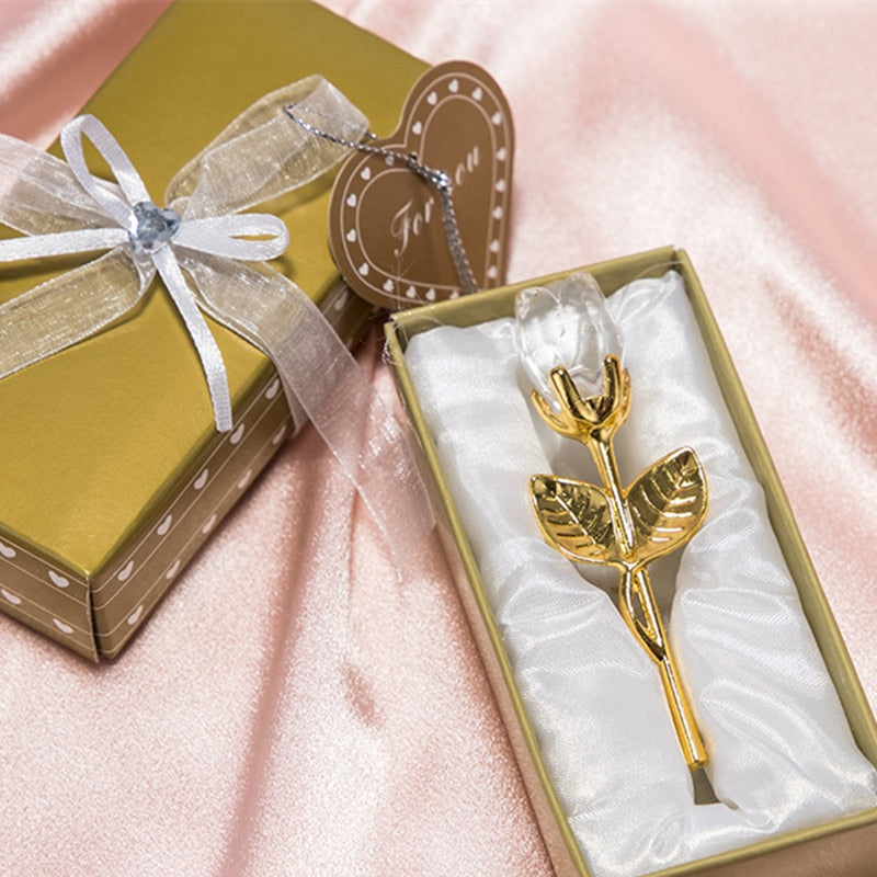 Magnifique rose en cristal dans un coffret cadeau