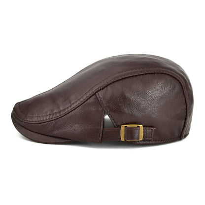 Casquette gavroche en cuir vintage classique