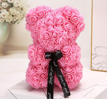 Magnifique ours en peluche fleuri