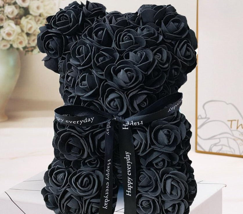 Magnifique ours en peluche fleuri