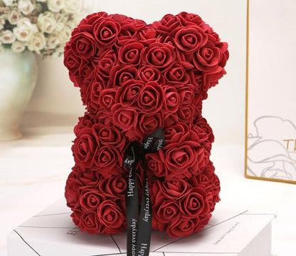 Magnifique ours en peluche fleuri
