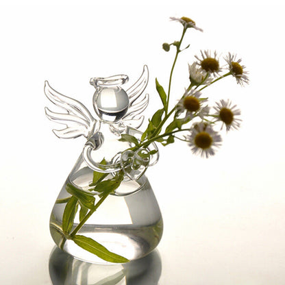 Vase à fleurs élégant en verre transparent