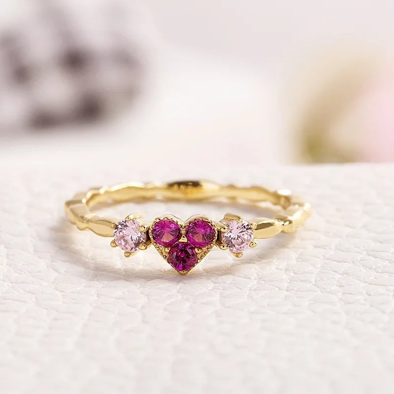 Elegant Heart Shaped Diamond Ring - Halri