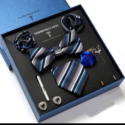 Ensemble de cravates élégantes pour homme, présenté dans un coffret haut de gamme.