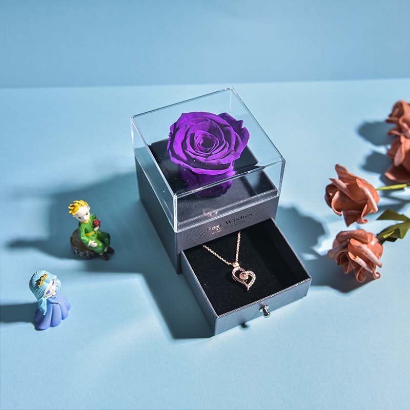 Magnifique boîte de rangement pour colliers en or rose