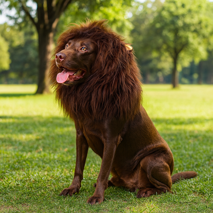 Perruque amusante pour chien à crinière de lion pour Halloween