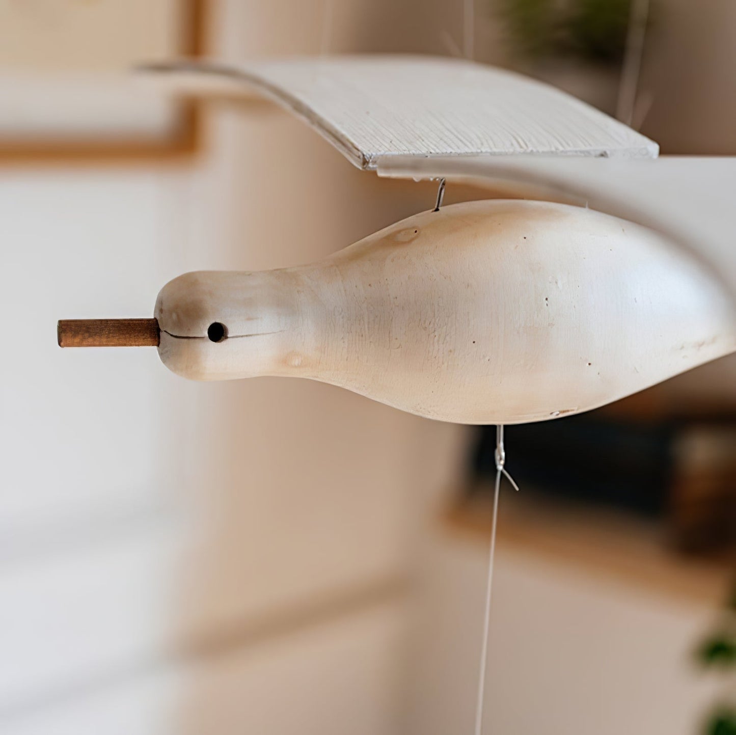 Beachy Wooden Seagull Decor Ornament