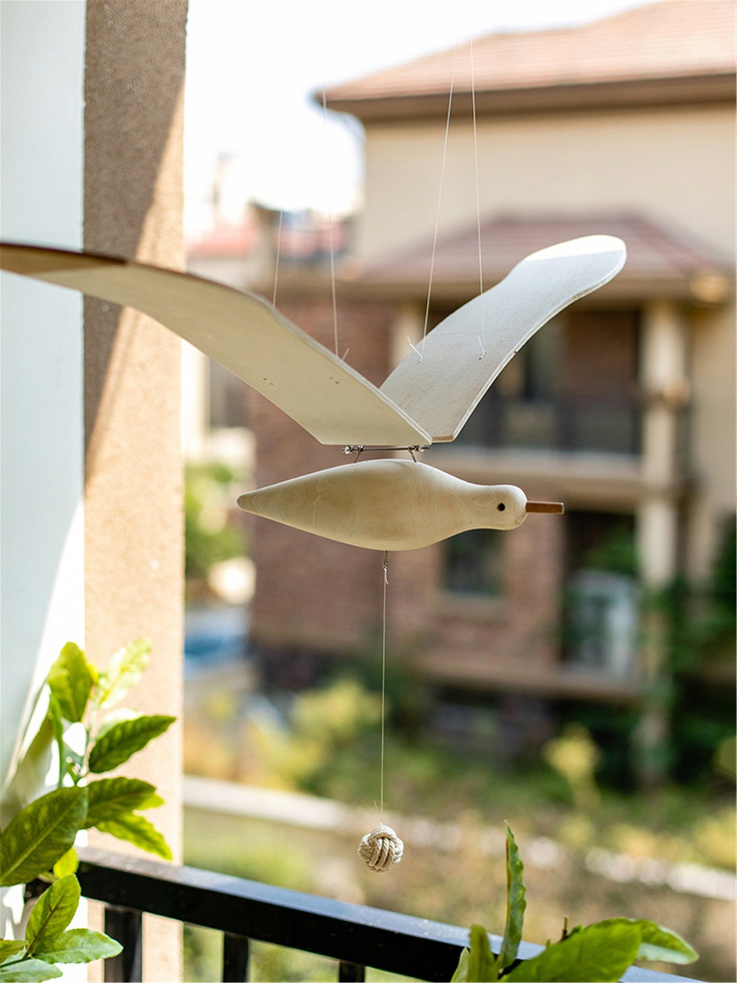 Beachy Wooden Seagull Decor Ornament