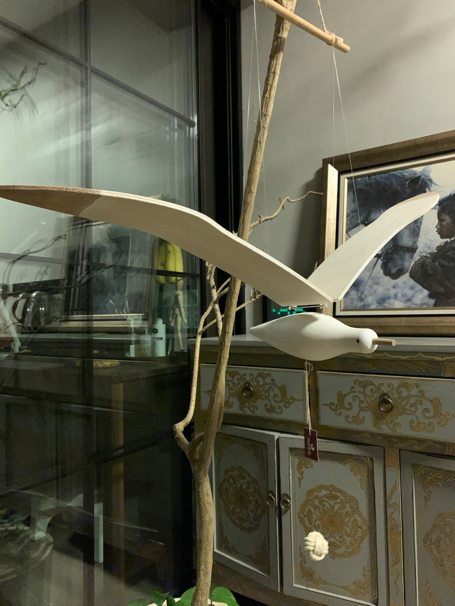 Beachy Wooden Seagull Decor Ornament
