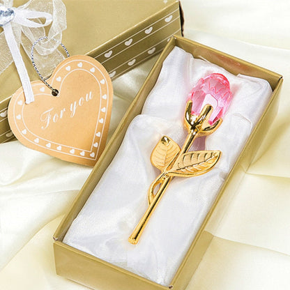 Magnifique rose en cristal dans un coffret cadeau