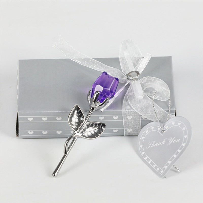Magnifique rose en cristal dans un coffret cadeau