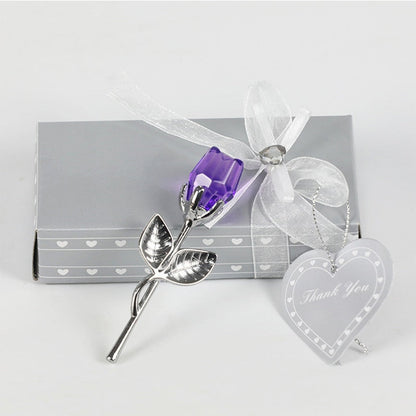 Magnifique rose en cristal dans un coffret cadeau