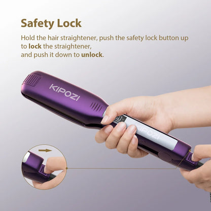 Fast Heating Titanium Hair Straightener with LCD Display
