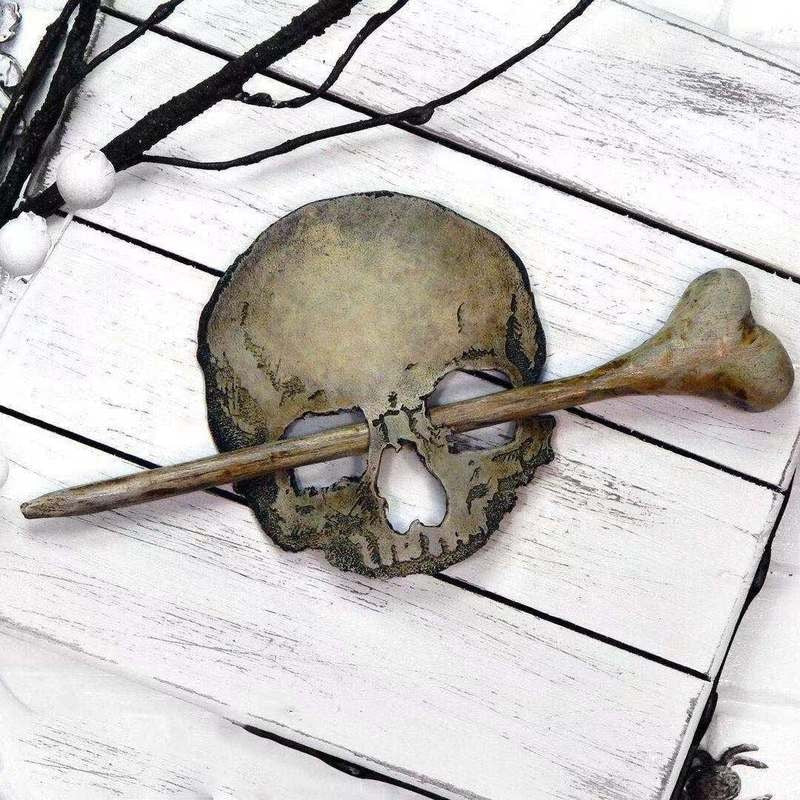 Edgy Gothic Skull Hair Barrettes - Halri