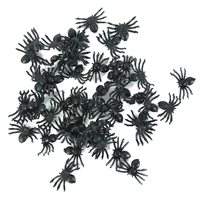 Décorations d'araignées lumineuses pour Halloween (lot de 50)