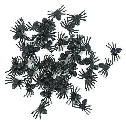 Décorations d'araignées lumineuses pour Halloween (lot de 50)