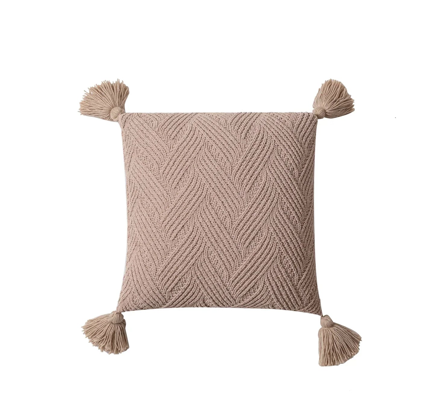 Soft Plush Cushion Cover with Cozy Pom Poms - Halri