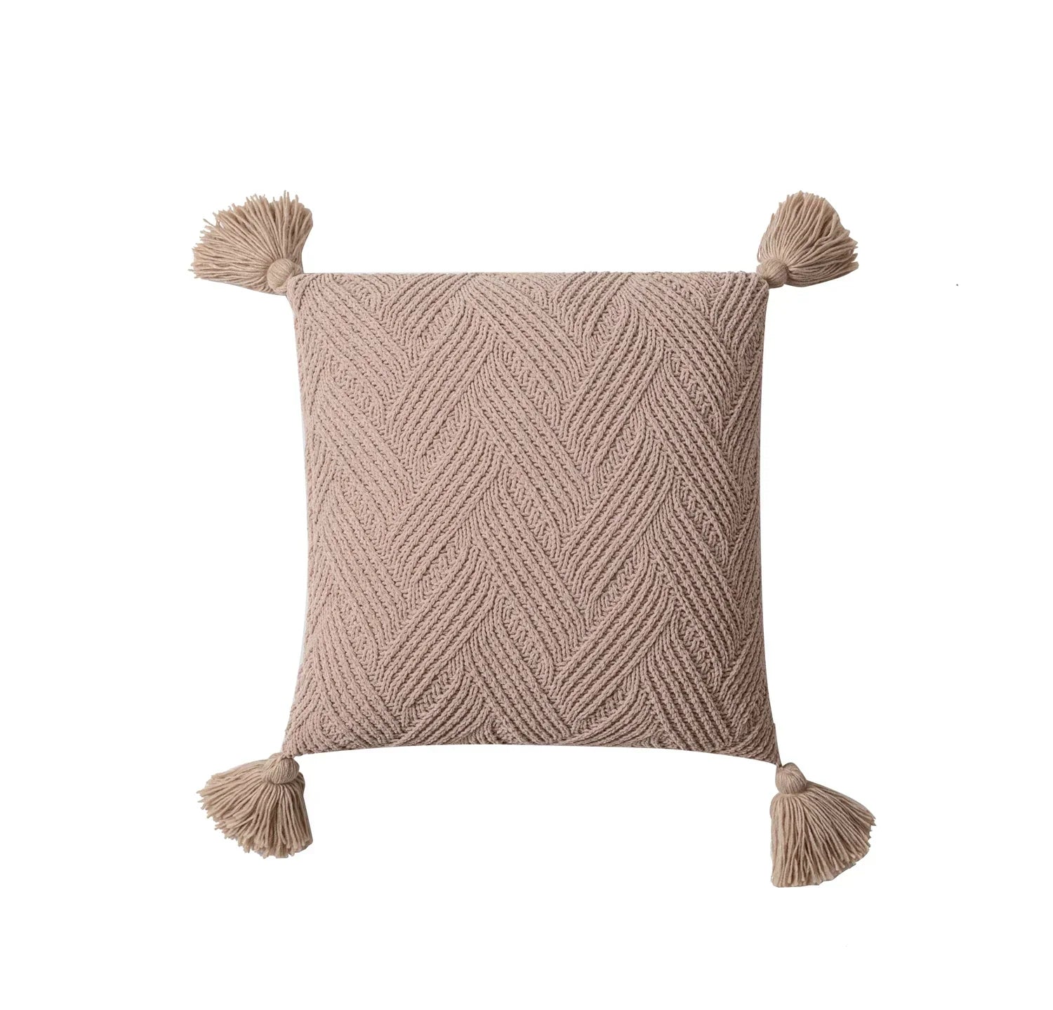 Soft Plush Cushion Cover with Cozy Pom Poms - Halri