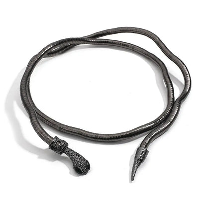 Collier à double chaîne à motif reptile