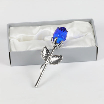 Magnifique rose en cristal dans un coffret cadeau