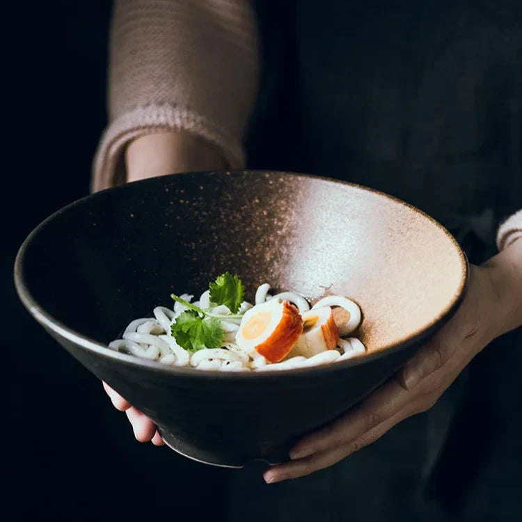 Authentic Asian Style Ramen Bowl - Hand Painted Ceramic