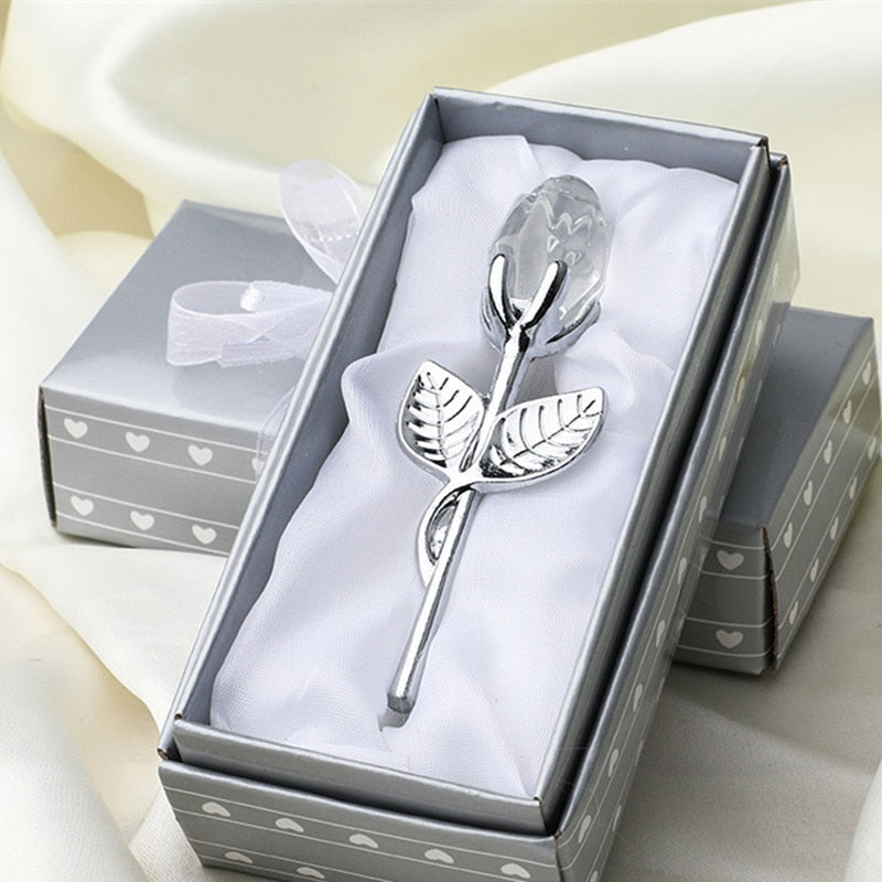 Magnifique rose en cristal dans un coffret cadeau