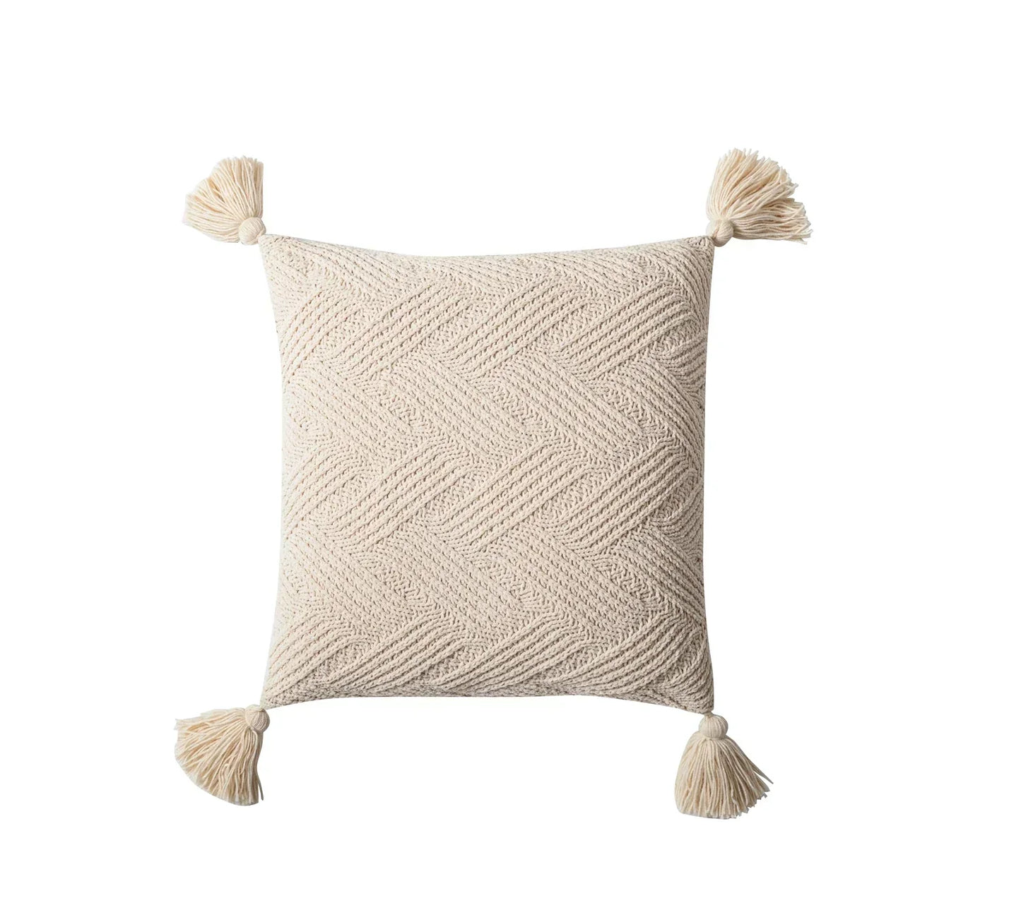 Housse de coussin douce et moelleuse avec pompons douillets
