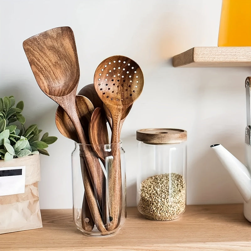 Premium Wood Cooking Utensil Set - 5 Piece Kitchen Tools
