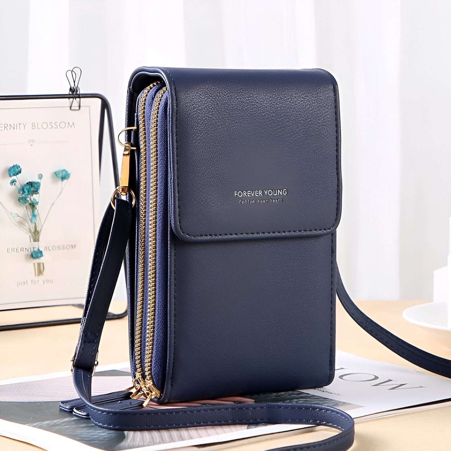 Sac bandoulière tendance pour téléphone et portefeuille