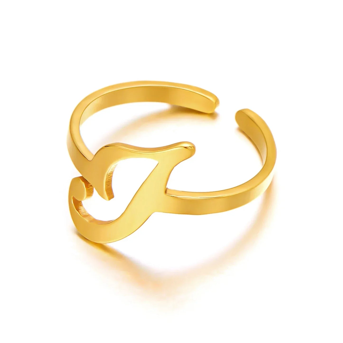 Bague initiale monogramme manuscrite personnalisée