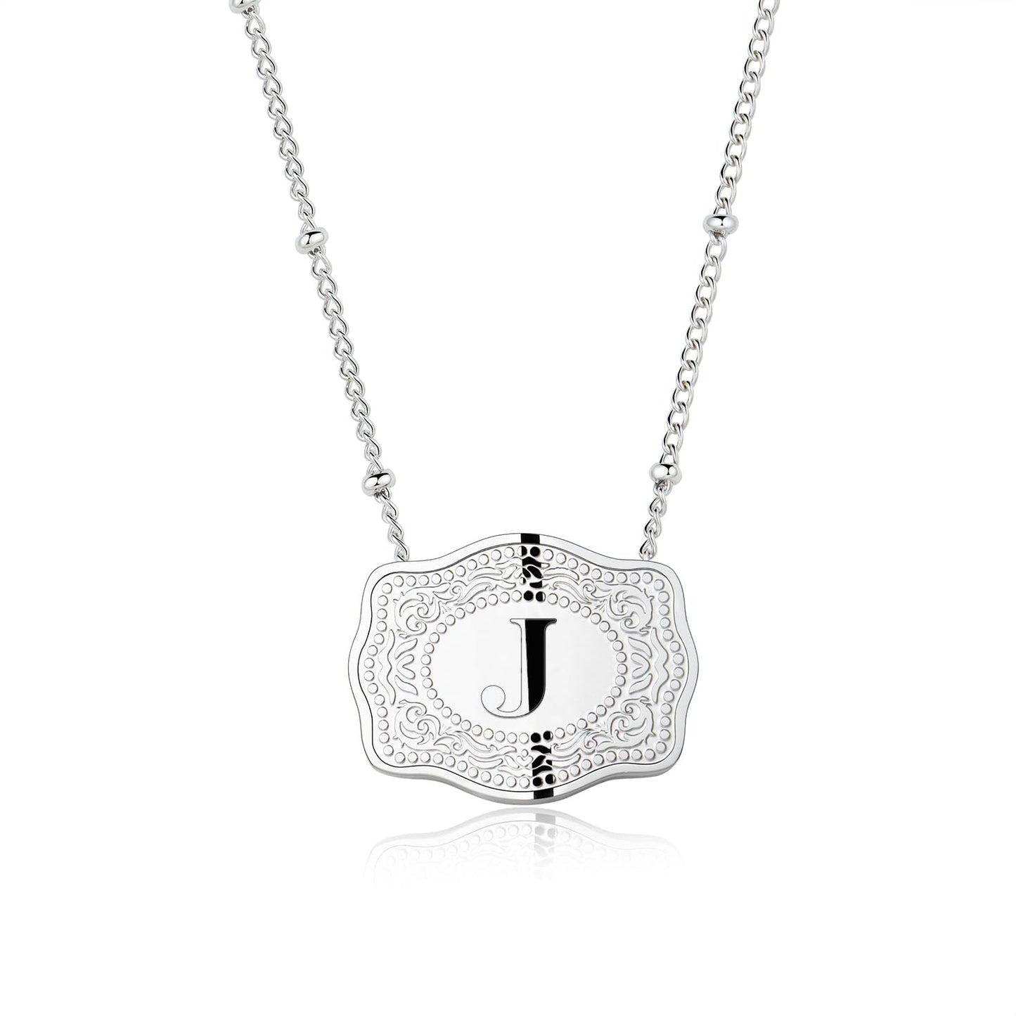 Collier pendentif lettre initiale avec boucle