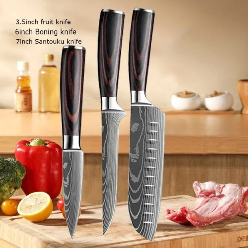 Premium Kitchen Knife Set, Sharp Stainless Steel Chef Knives
