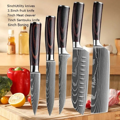Premium Kitchen Knife Set, Sharp Stainless Steel Chef Knives