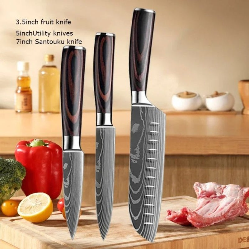 Premium Kitchen Knife Set, Sharp Stainless Steel Chef Knives