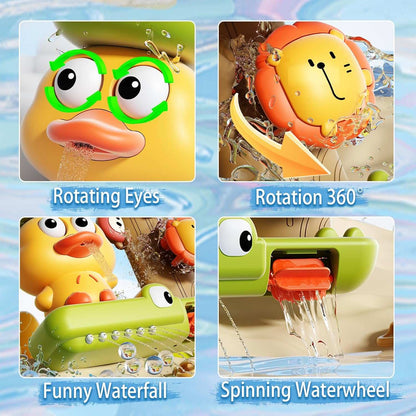 Jungle-Themed Water Fun with Spinning Friends, Make Bath Time Fun, Safe for Ages 1+