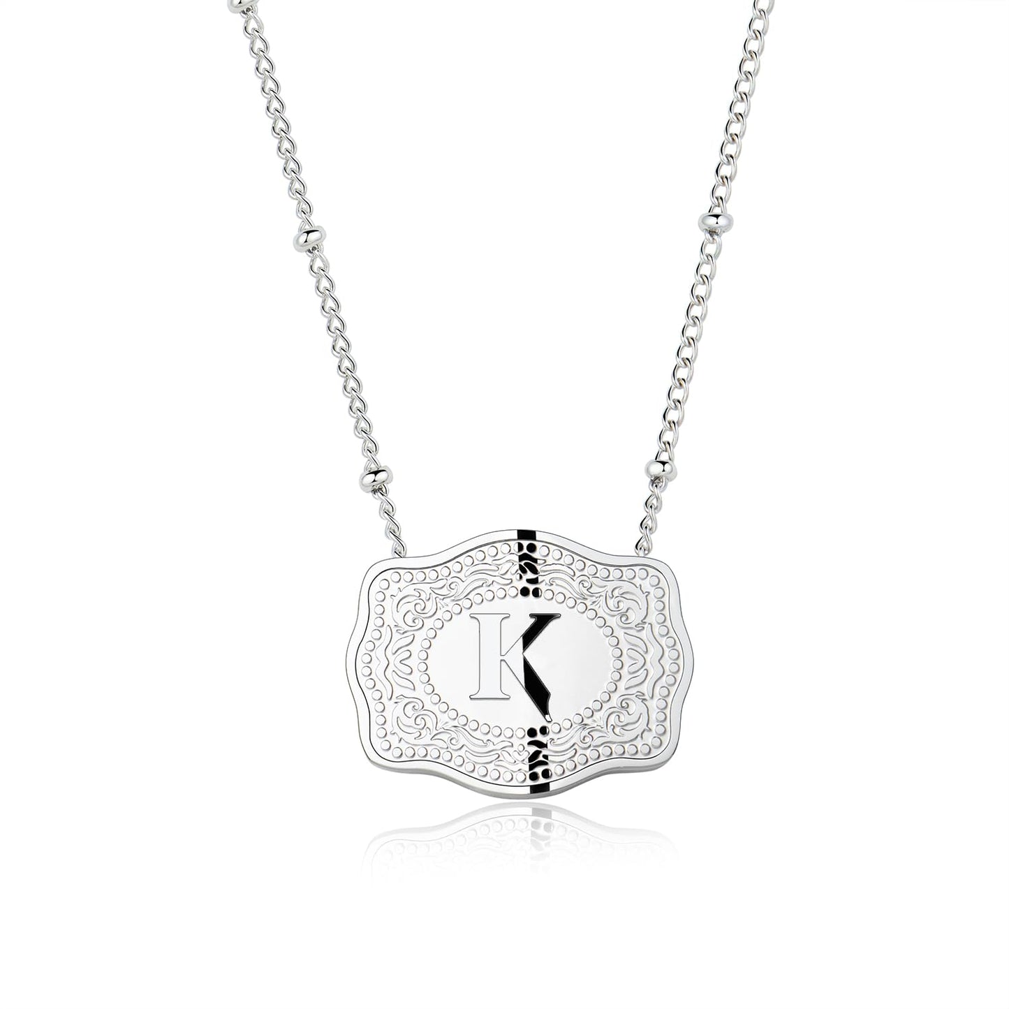 Collier pendentif lettre initiale avec boucle