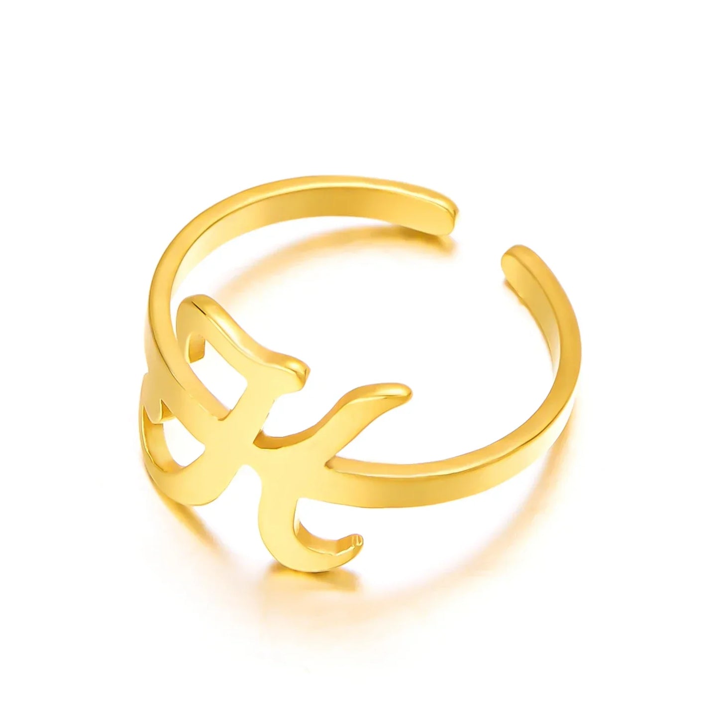 Bague initiale monogramme manuscrite personnalisée