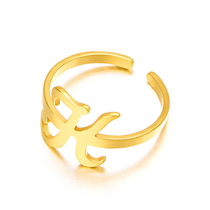 Bague initiale monogramme manuscrite personnalisée