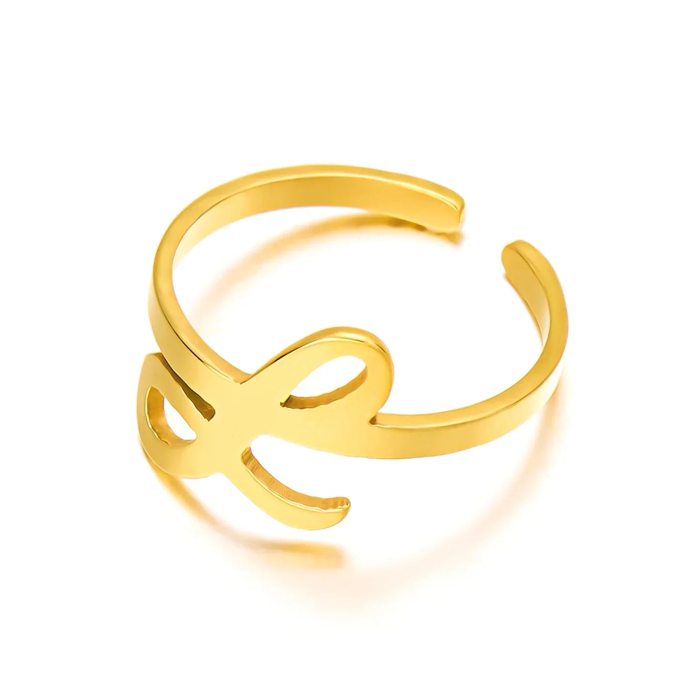 Bague initiale monogramme manuscrite personnalisée