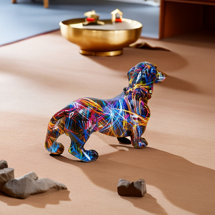Vibrant Dog Figurine Decoration