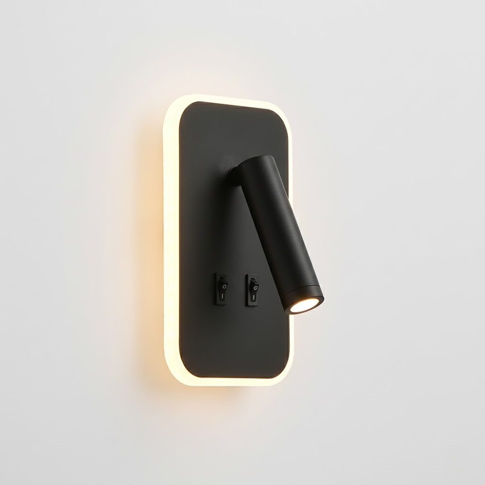 LED Wall Light with Rotating Backlight – Modern Aluminum Fixture for Bathroom, Living Room, or Outdoor Use 3