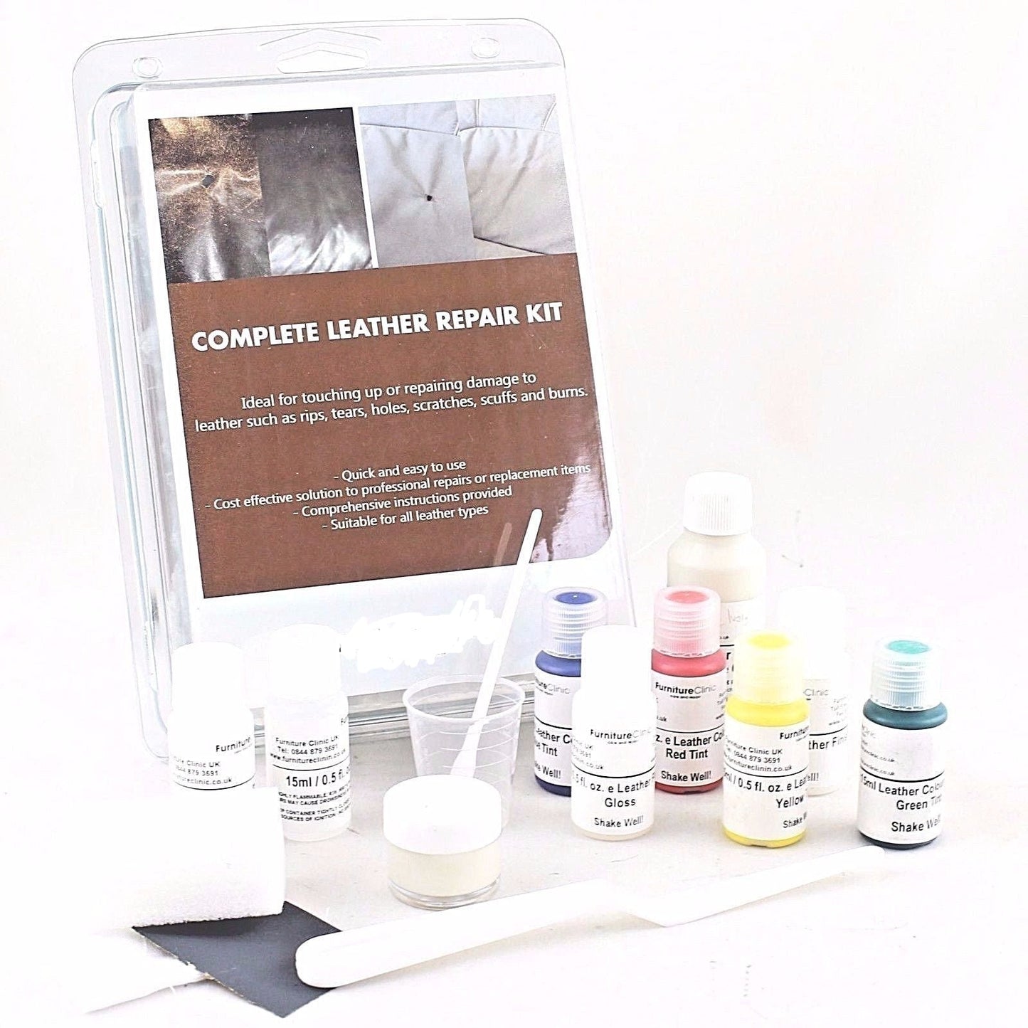 Premium Leather Fix Kit for Home, Auto, Shoes & Bags
