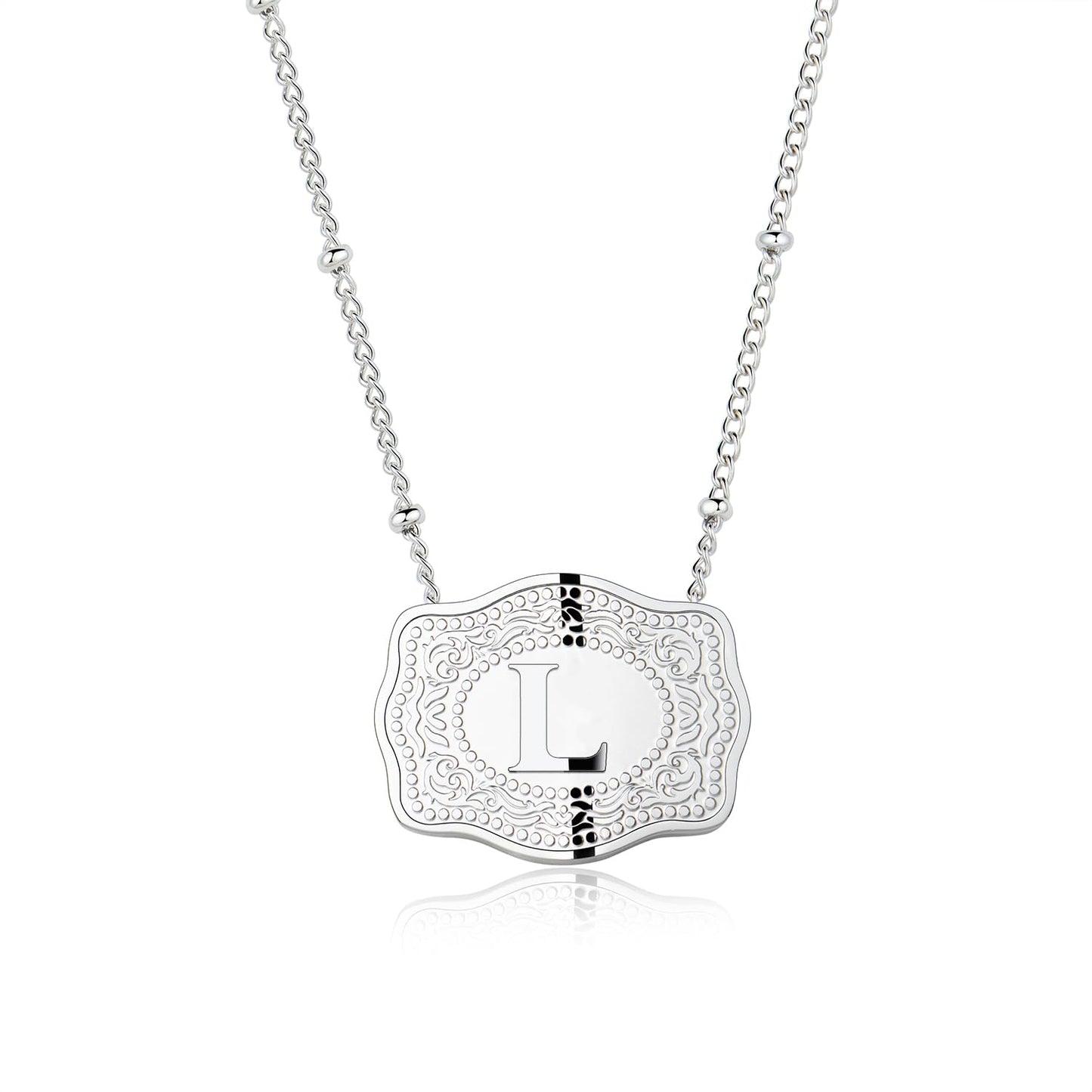 Collier pendentif lettre initiale avec boucle