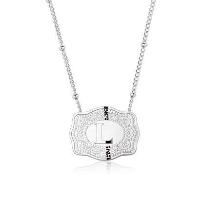 Collier pendentif lettre initiale avec boucle