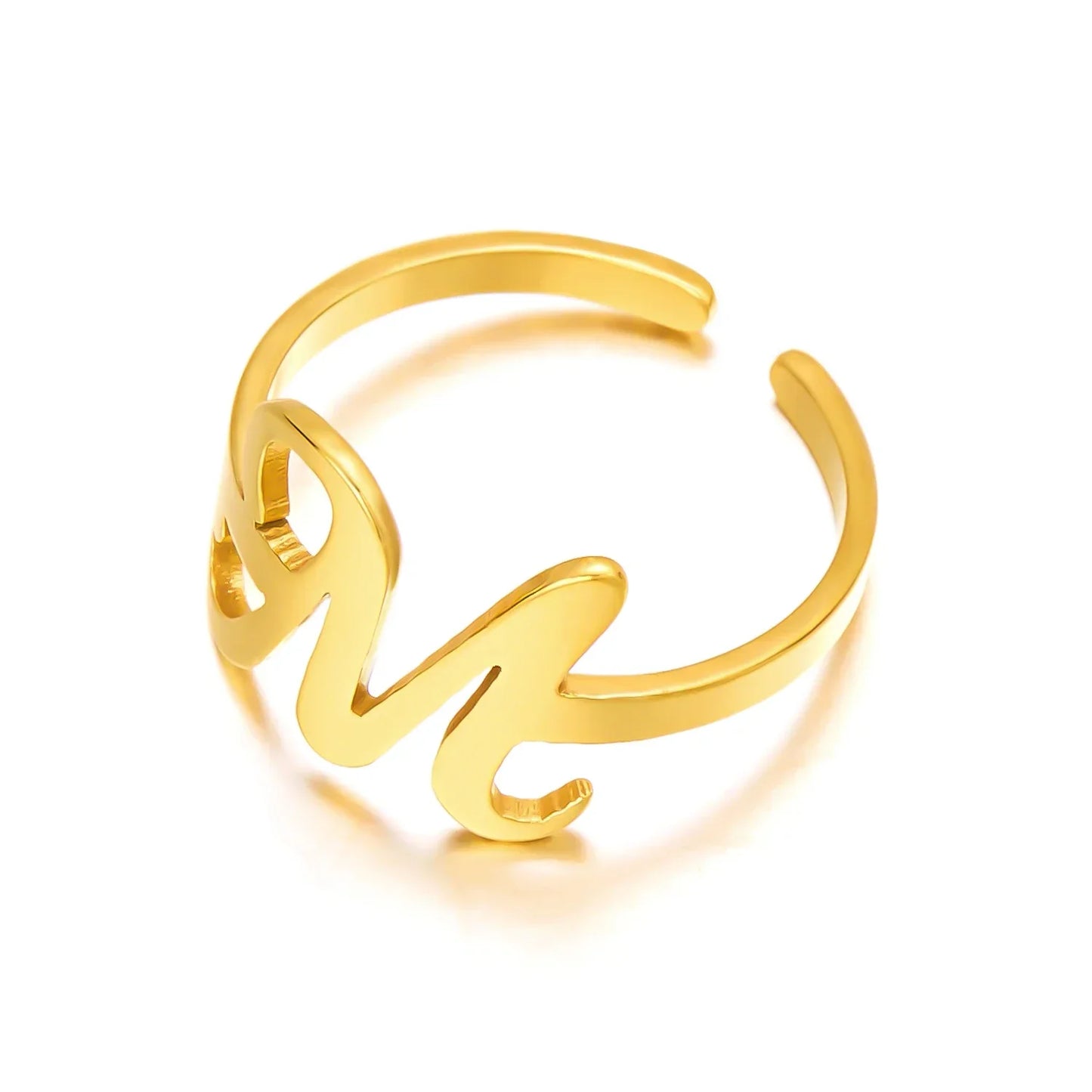 Bague initiale monogramme manuscrite personnalisée
